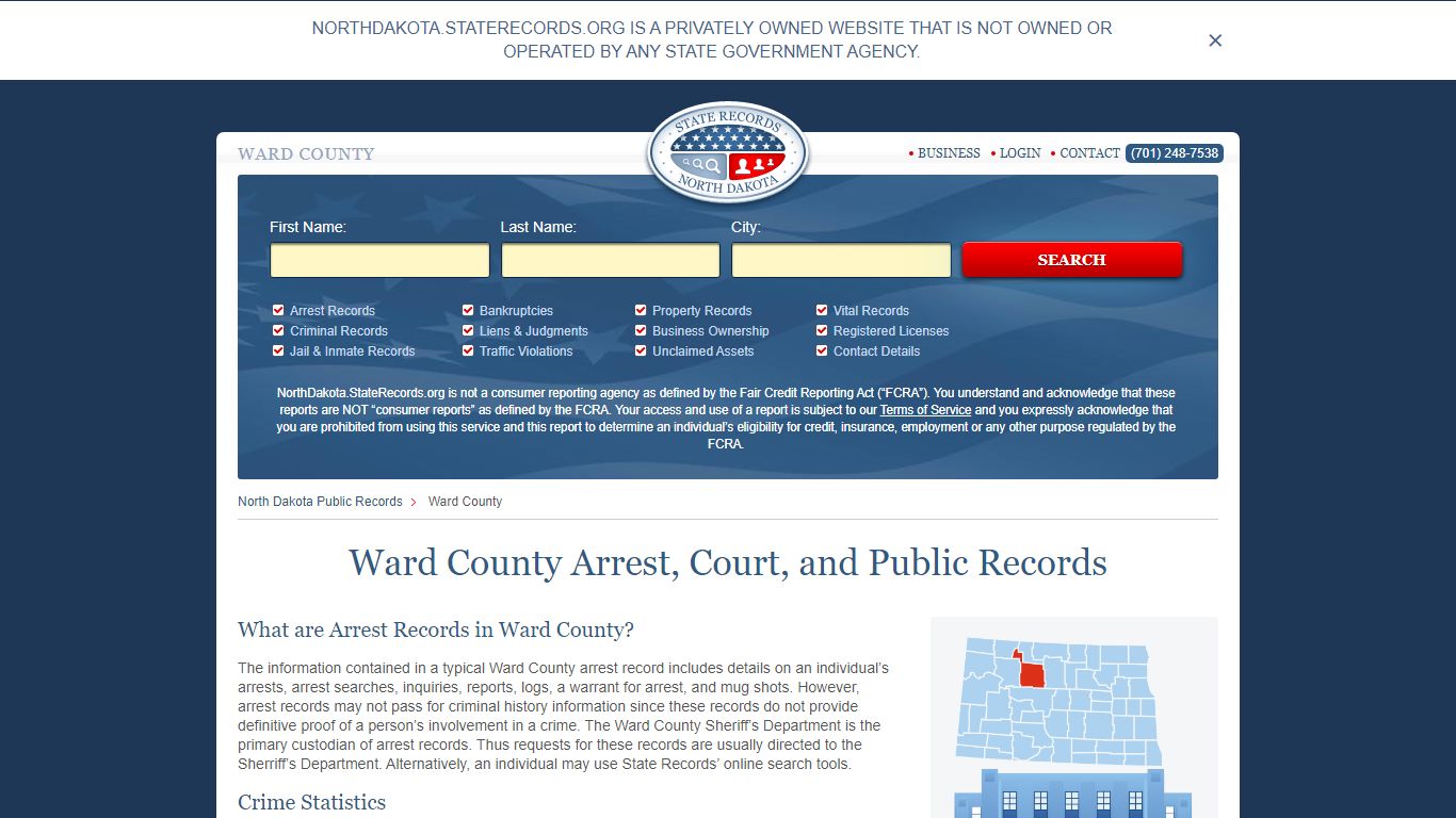 Ward County Arrest, Court, and Public Records