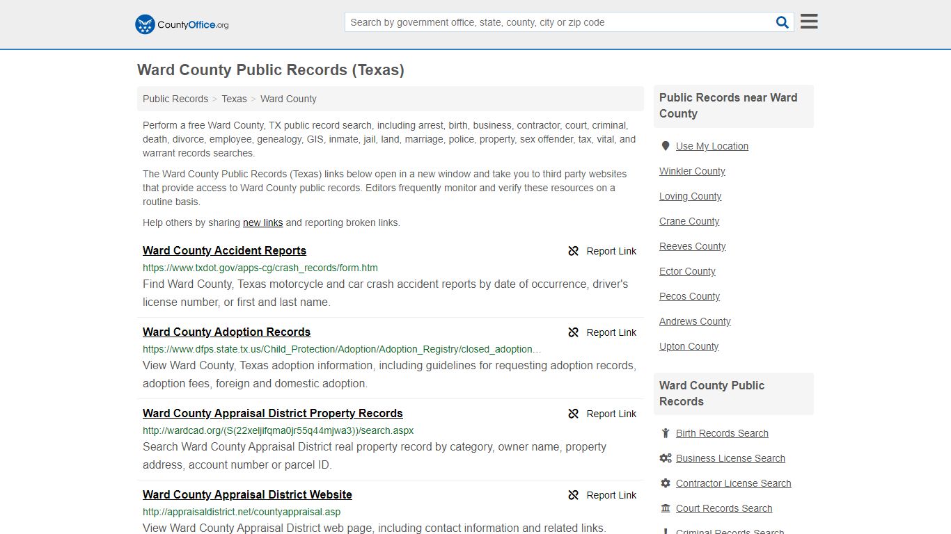 Public Records - Ward County, TX (Business, Criminal, GIS ...